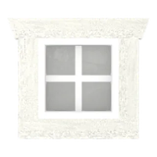 Builder render of a 12 by 12 inch fixed single-pane shed window