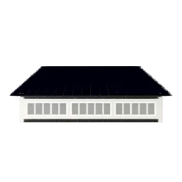 Builder render of the 8-foot inline dormer with its transom strip set into a dark roof
