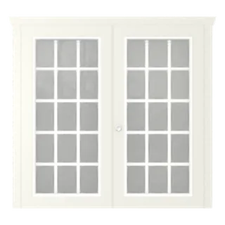 Builder render of fifteen-lite French doors hung as an inswing pair