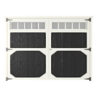 Builder render of 96-inch double wood doors with a full-width transom above