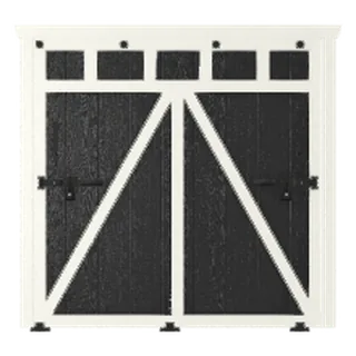 Builder render of a six-by-six Rampage door with Z bracing and a fold-down ramp