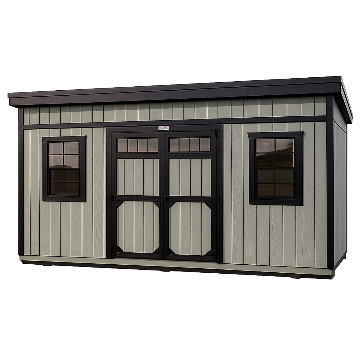 Speedy Sheds Premium Series barn-style building with LP SmartSide siding, 150 mph wind-rated framing and engineer-stamped construction