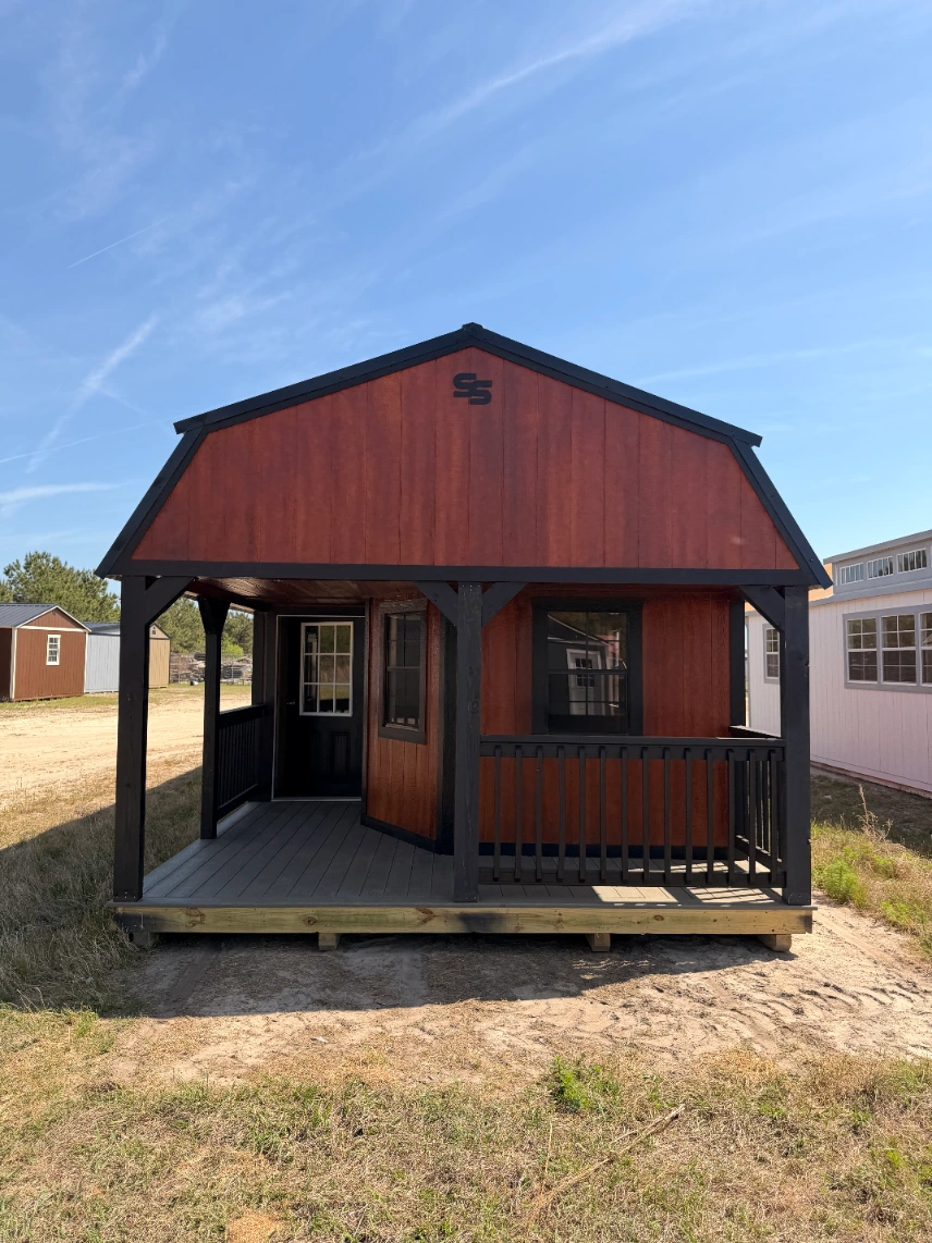 Barn style shed with loft storage delivered to a Spartanburg County SC property